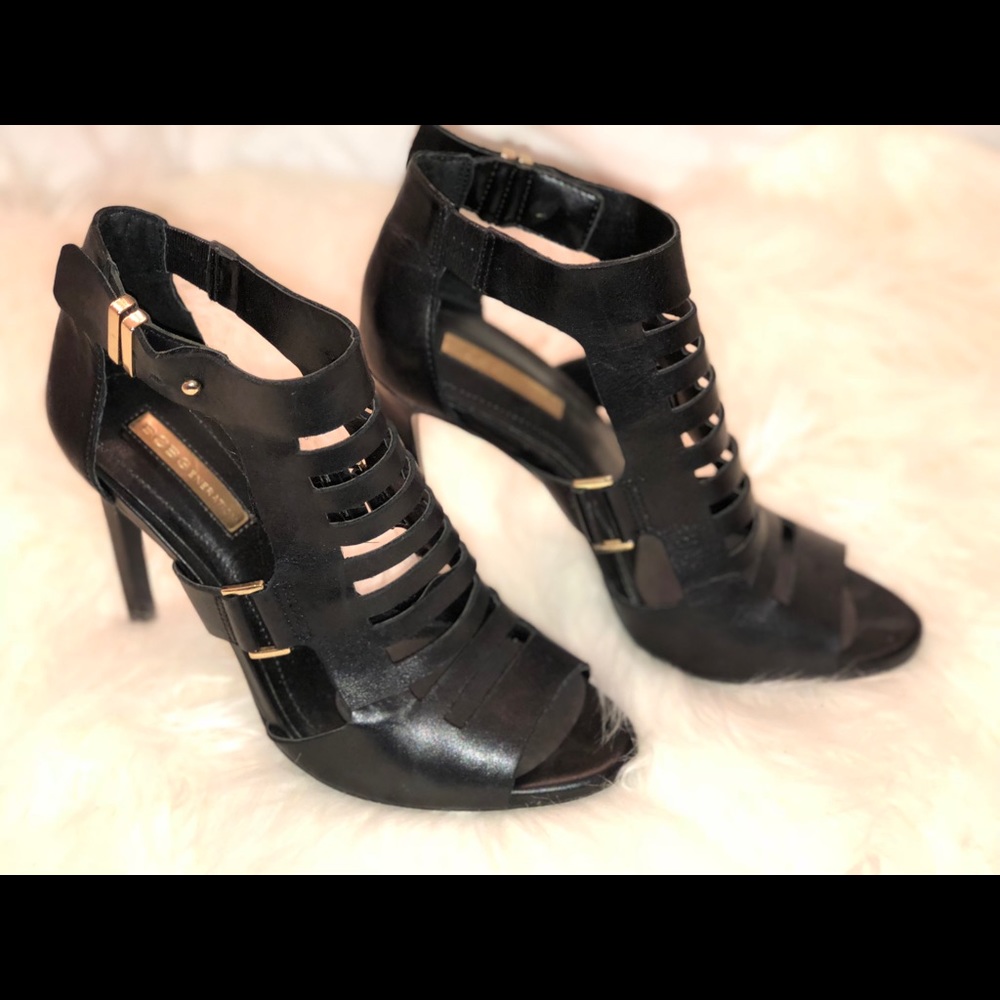 Black leather BCBGeneration Carissa Sandals